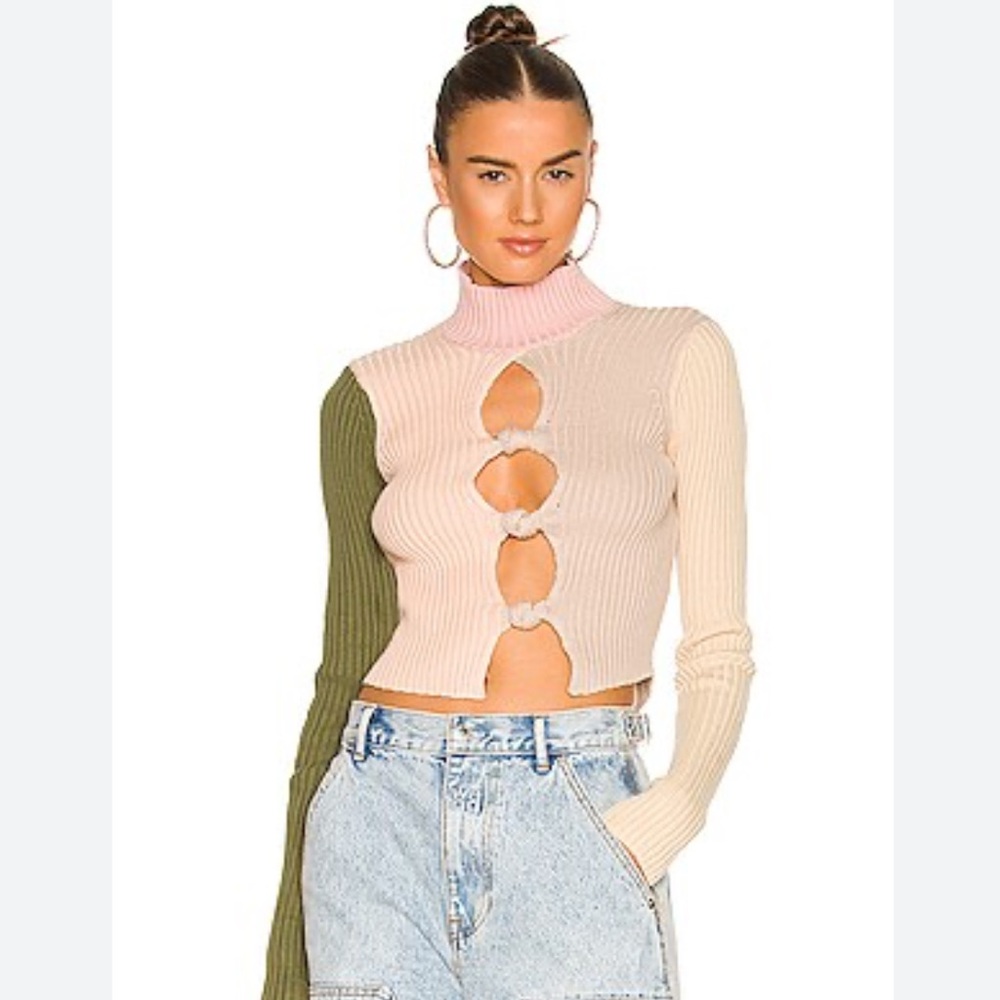 NWOT Guizio Rib Knit in Pink Cream